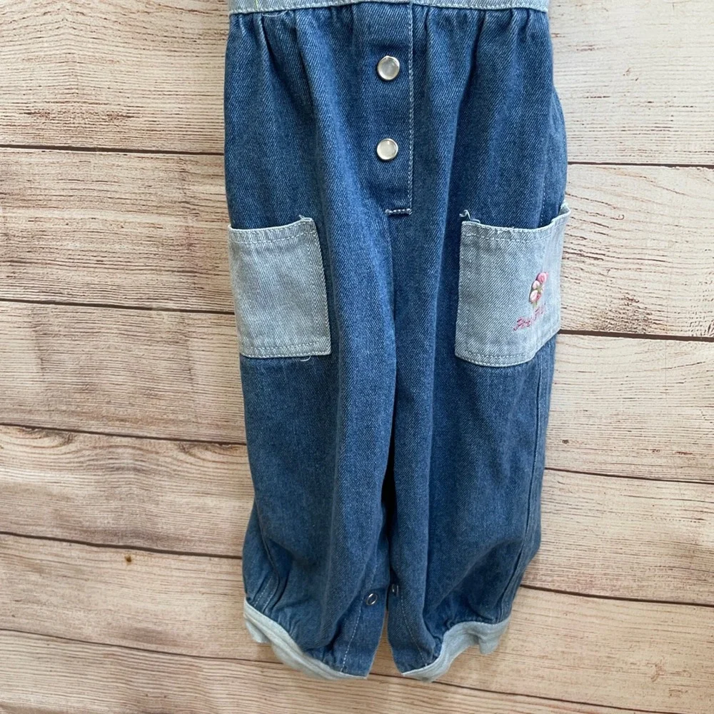 VINTAGE‎ EMBROIDERED DENIM OVERALLS
